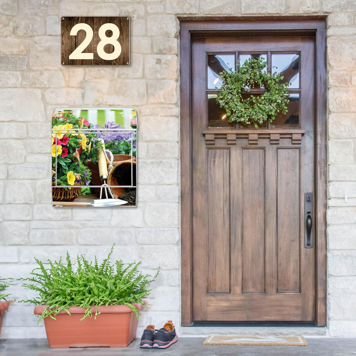 banjado® Design Briefkasten mit Motiv Gartenfreude 39x47x14cm & 2 Schlüssel - Briefkasten Stahl weis