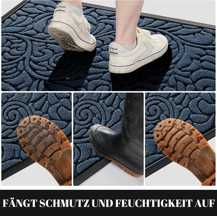 Yimobra Fussmatten - Innen und Aussen, Waschbar Fussmatte, Rutschfester Schmutzfänger Teppich für Ei
