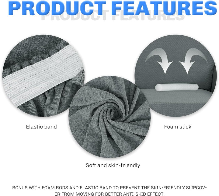 MAXIJIN Creative Jacquard Couchbezüge für 2-Sitzer, Super Stretch rutschfeste Liebessitz Sofabezug f