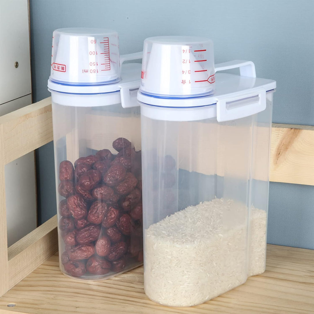 FWEEK 4 Stück Vorratsdosen 2L, Luftdicht Aufbewahrungsbox Schüttdosen, BPA Frei Kunststoff Vorratsbe