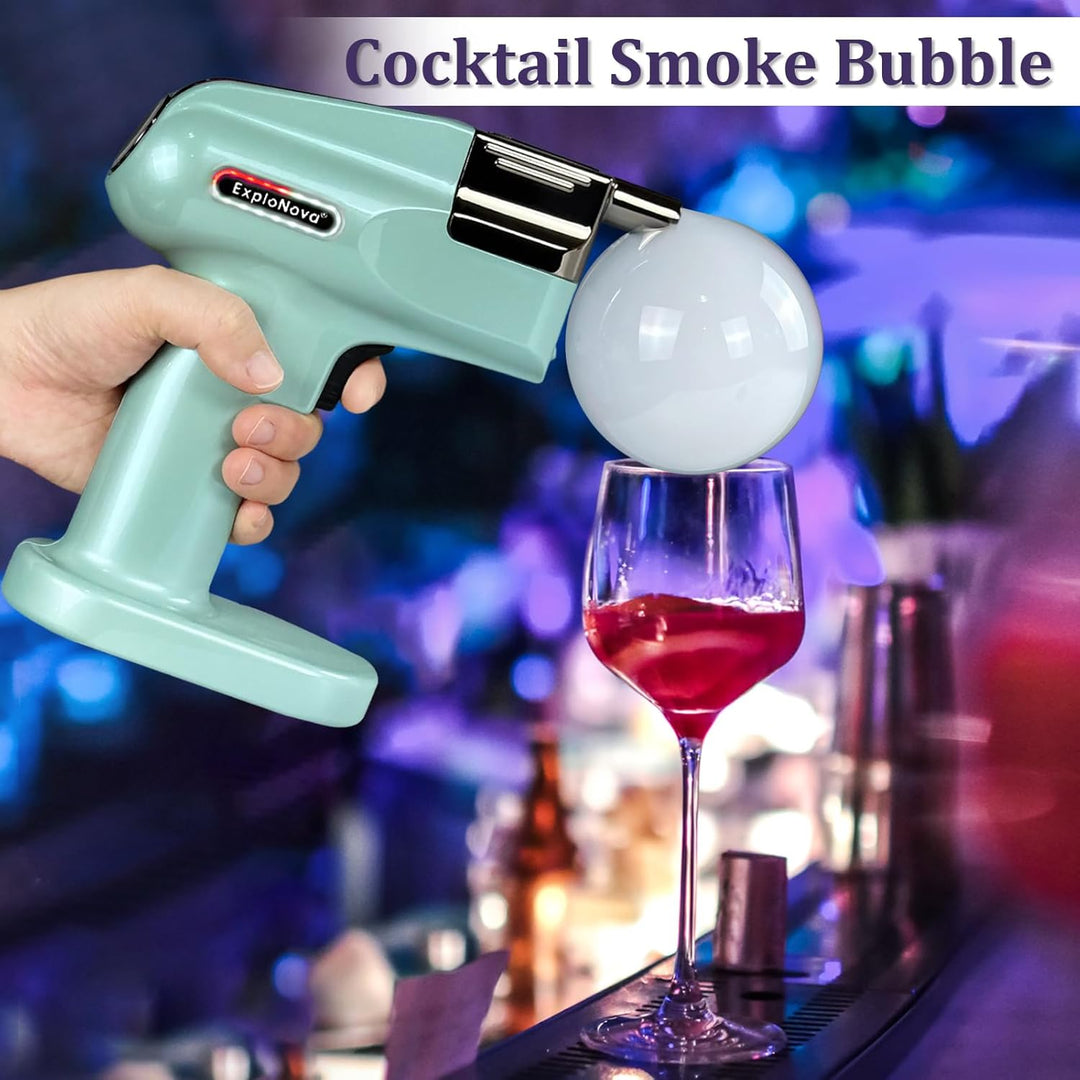 cocktailmaschine mit 5 Aroma Pods, essbarer Blase, Cocktail Bubble Smoke Gun, Whiskey Smoker Kit, pe