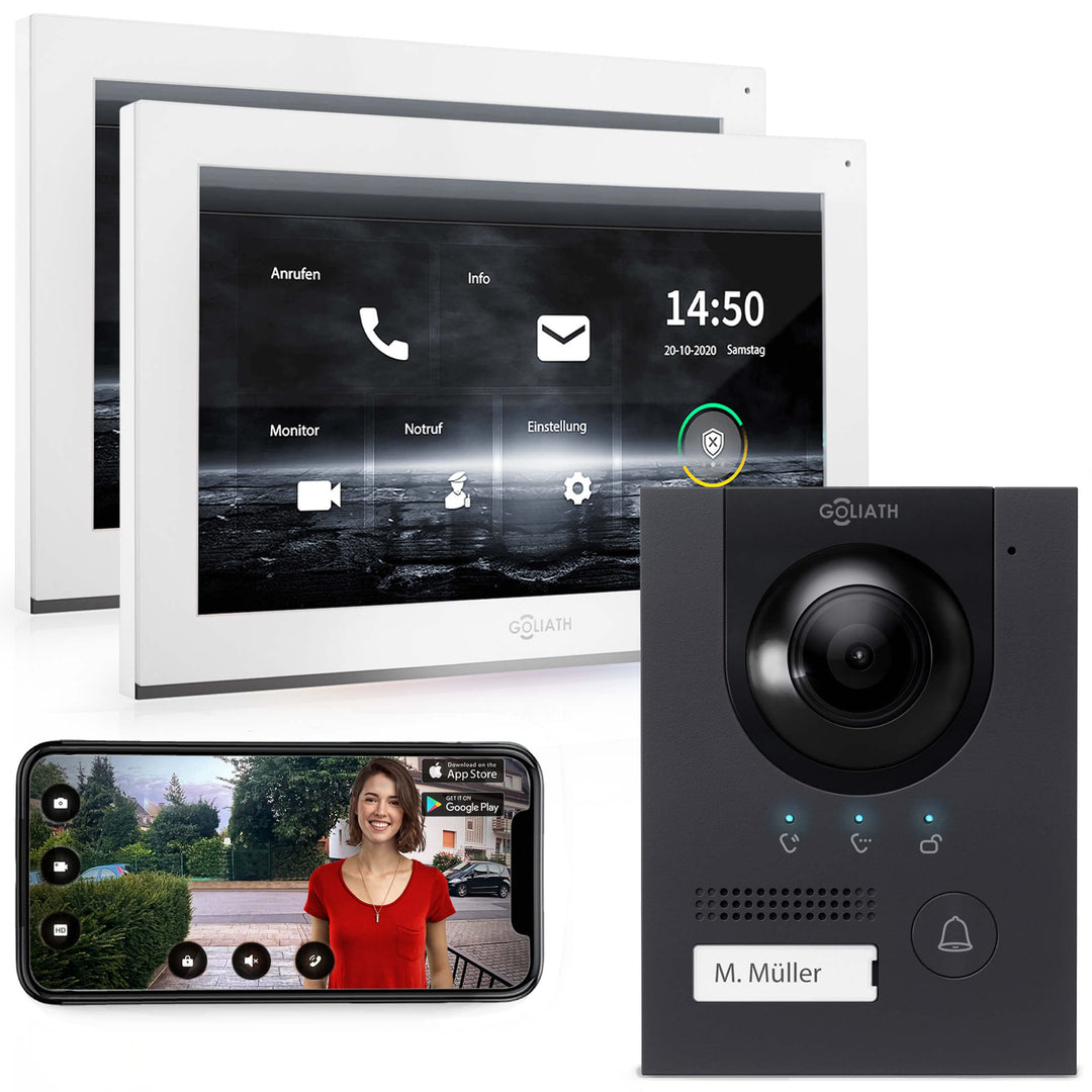 Goliath Hybrid | IP | Full-HD Video Türsprechanlage | App | 1-Fam | 2 x Full-Touchscreen 25,4 cm (10