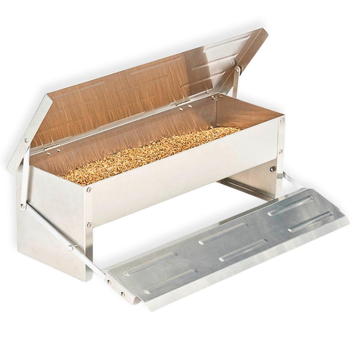TERRE JARDIN - Futterstation für Hühner mit Pedal, 5 kg