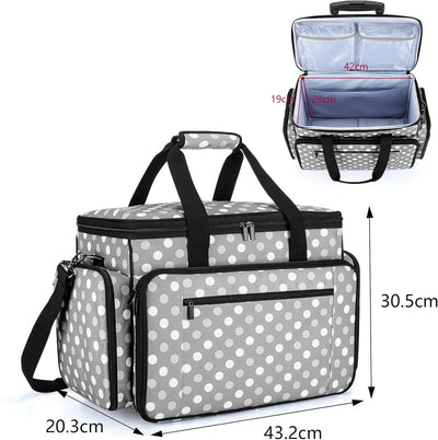 Luxja Nähmaschinentasche mit abnehmbarem Trolley, Rollende Nähmaschinentasche mit abnehmbarem Bodenp