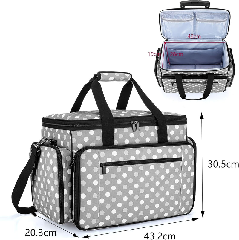 Luxja Nähmaschinentasche mit abnehmbarem Trolley, Rollende Nähmaschinentasche mit abnehmbarem Bodenp