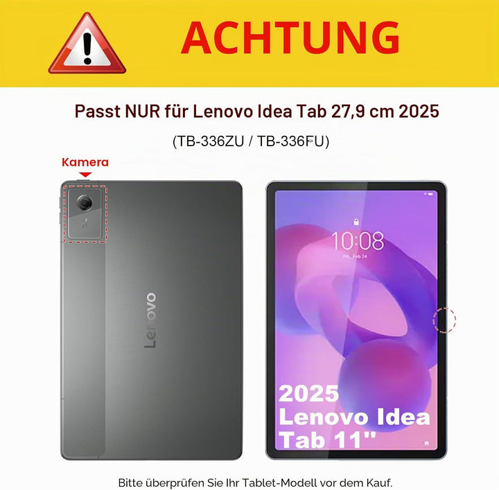 FINTIE Tastatur Hülle für Lenovo Idea Tab 11 Zoll 2025 (TB-336ZU/ TB-336FU), Soft TPU Rückseite Gehä