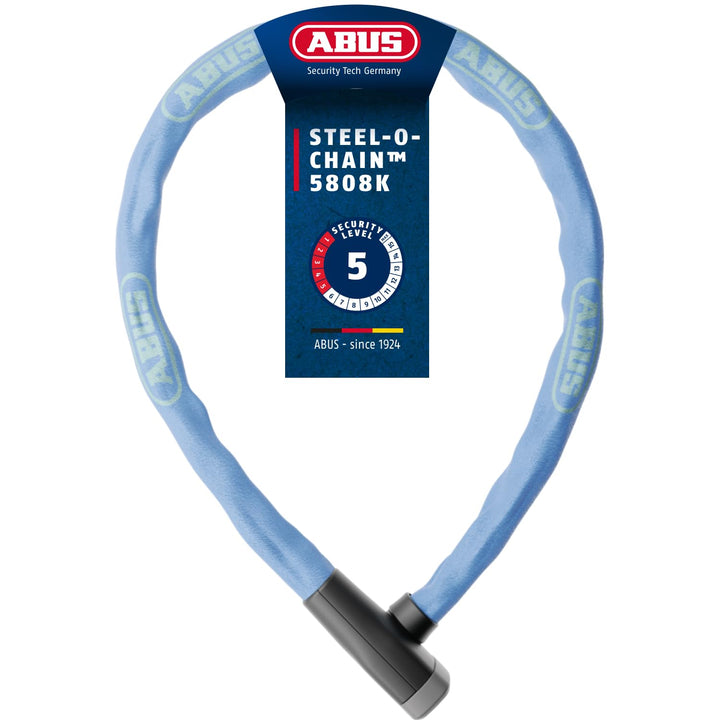 ABUS Kettenschloss Steel-O-Chain 5805K – Fahrradschloss aus Stahl – ABUS-Sicherheitslevel 5 Blau 75