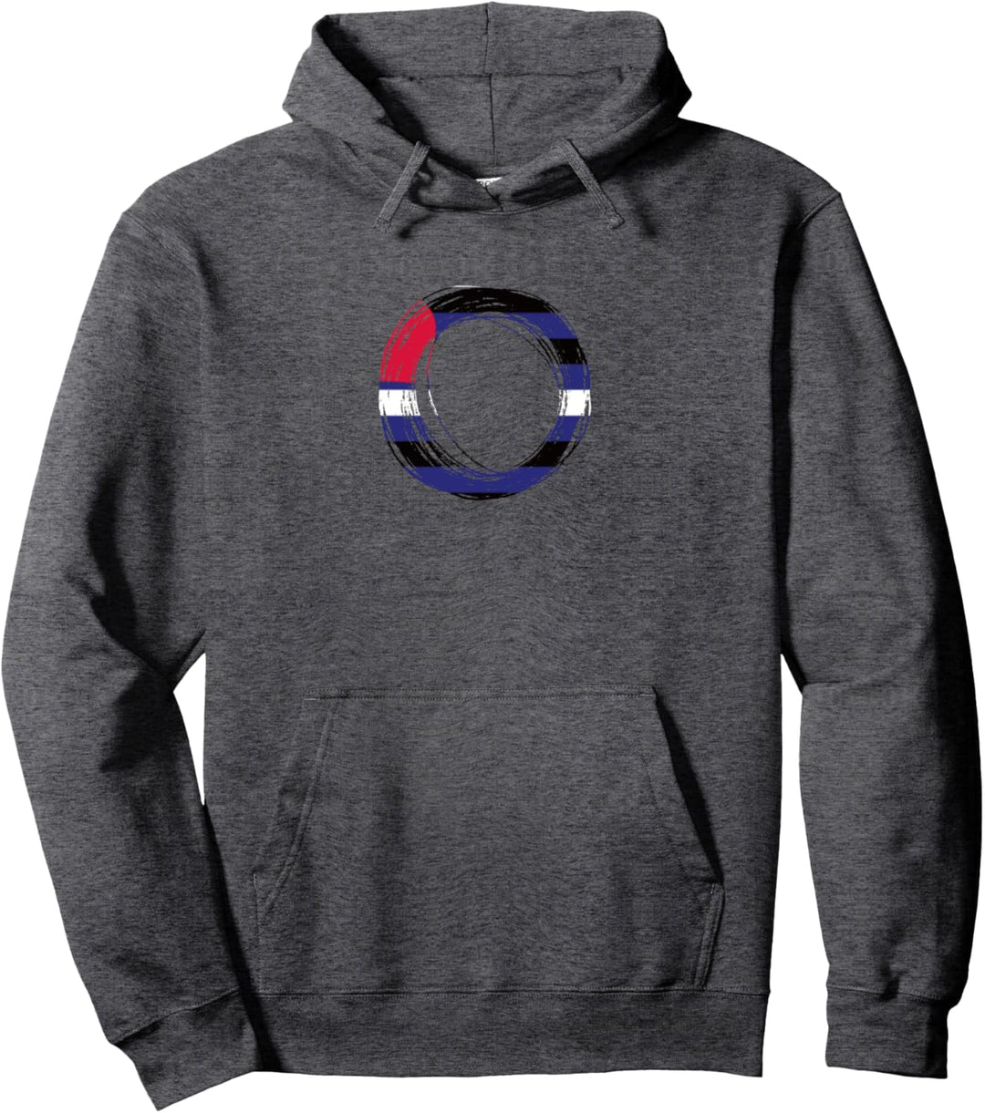 Scribble Circle Pride Flag Colors | Leather Pride Pullover Hoodie