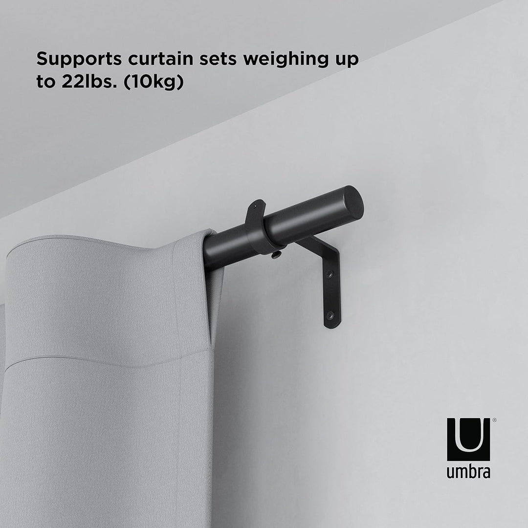 Umbra Zen ausziehbare Gardinenstange mit 2,5 cm Durchmesser, 82-326cm, Schwarz