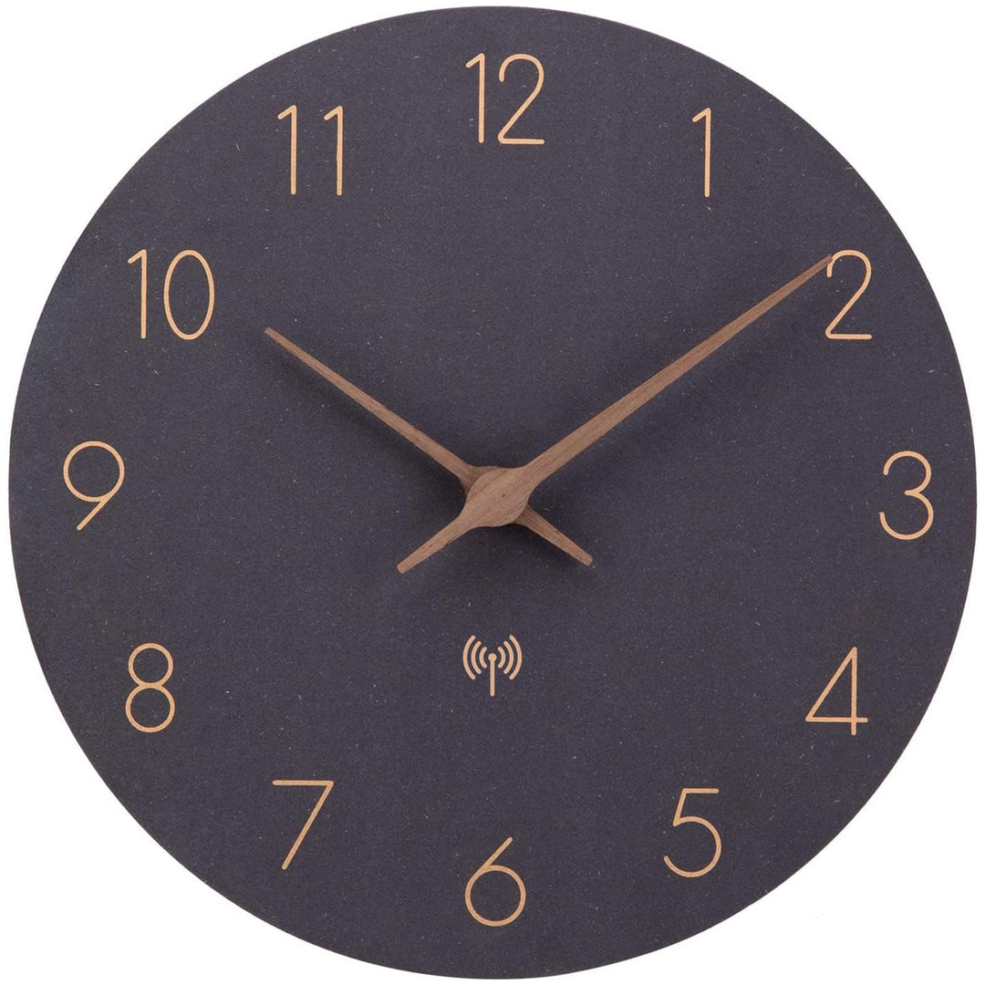 MDF Holz Funkuhr Wanduhr Ohne TickgeräUsche Lautlos 30cm Quarz Batterie Gross Wanduhren Einfach zu L