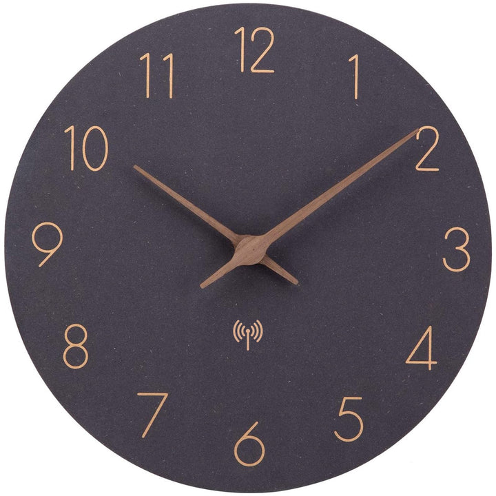 MDF Holz Funkuhr Wanduhr Ohne TickgeräUsche Lautlos 30cm Quarz Batterie Gross Wanduhren Einfach zu L