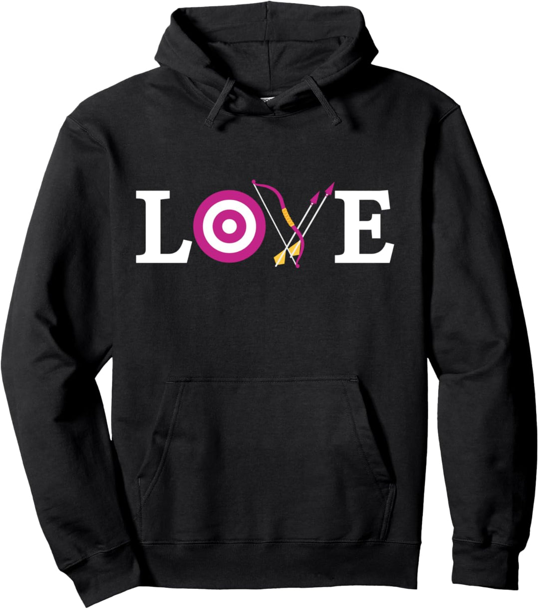 Bogenschiessenbogen Bogenbogen Zielscheibe Love Pullover Hoodie