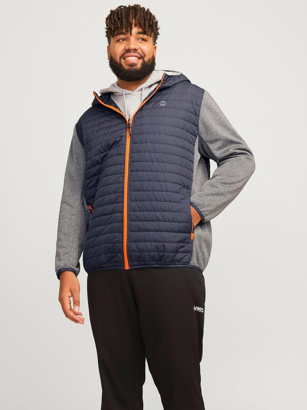 Jack & Jones Male Hybridjacke Plus Size Hybridjacke XXL Grey Melange, XXL Grey Melange
