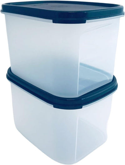 Tupperware Eidgenosse SET 2x 1,9L schwarz Quadratisch Kompaktus Kompaktbehälter Vorrat Modular Behäl