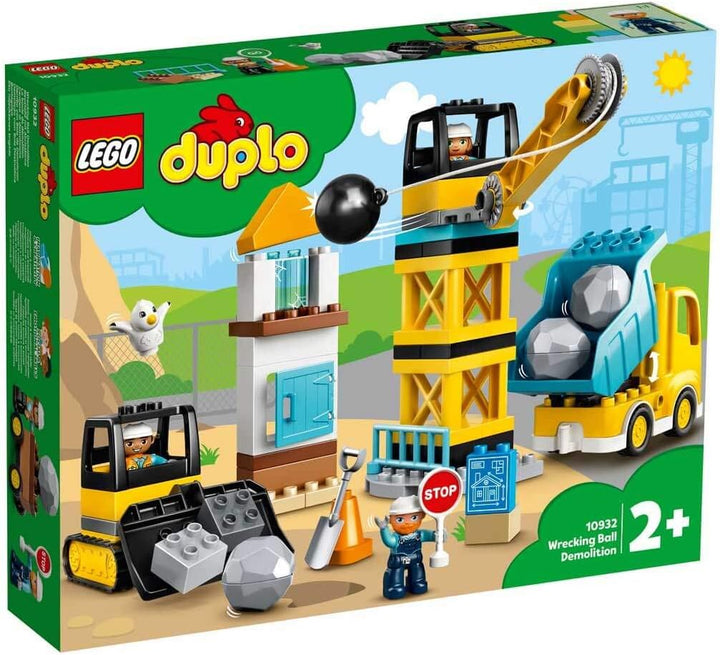 LEGO 10932 DUPLO Baustelle mit Abrissbirne, Spielzeug mit Baustellenfahrzeugen wie LKW, Kran und Bag