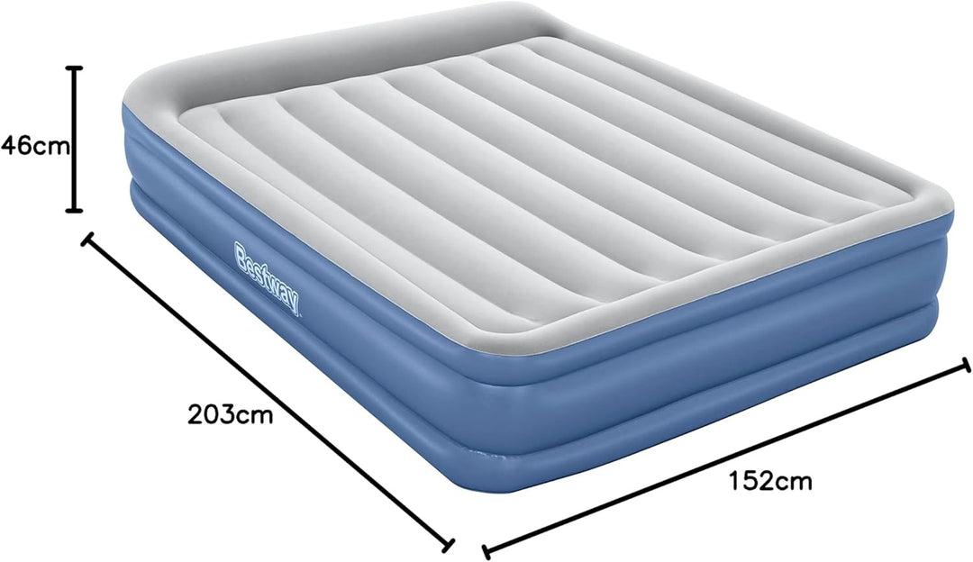 Bestway TriTech Luftbett Vento mit integrierter Elektropumpe Double XL/Mid 203 x 152 x 46 cm