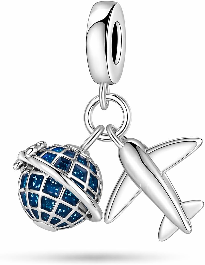 Reise Anhänger Kompatibel Mit Allen Marken Welt Globus Flugzeug Reisekoffer Koffer Reisepass Charm G