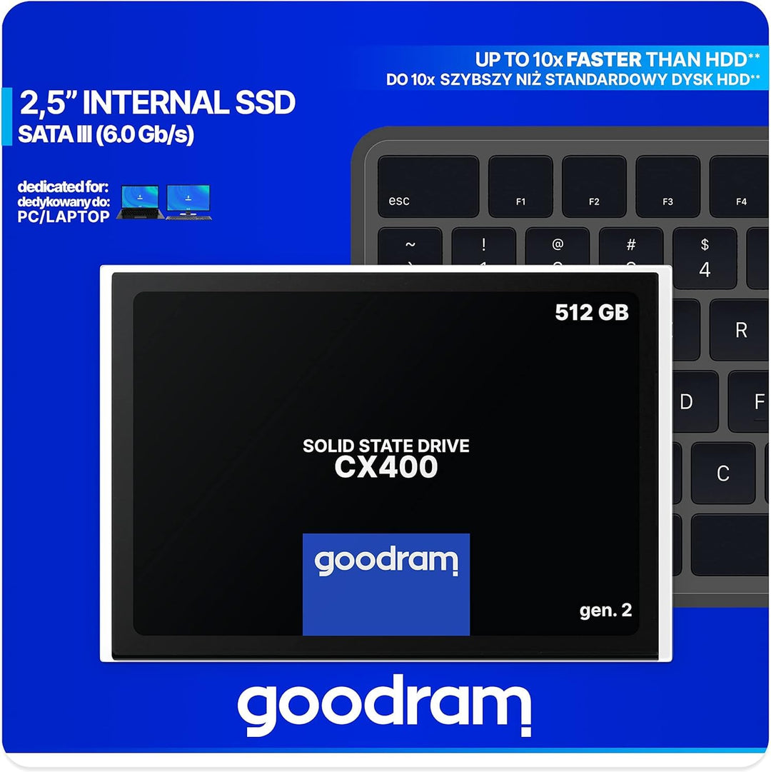 GoodRam CX400 gen.2 2.5 512 GB Serial ATA III 3D TLC NAND 512GB, 512GB