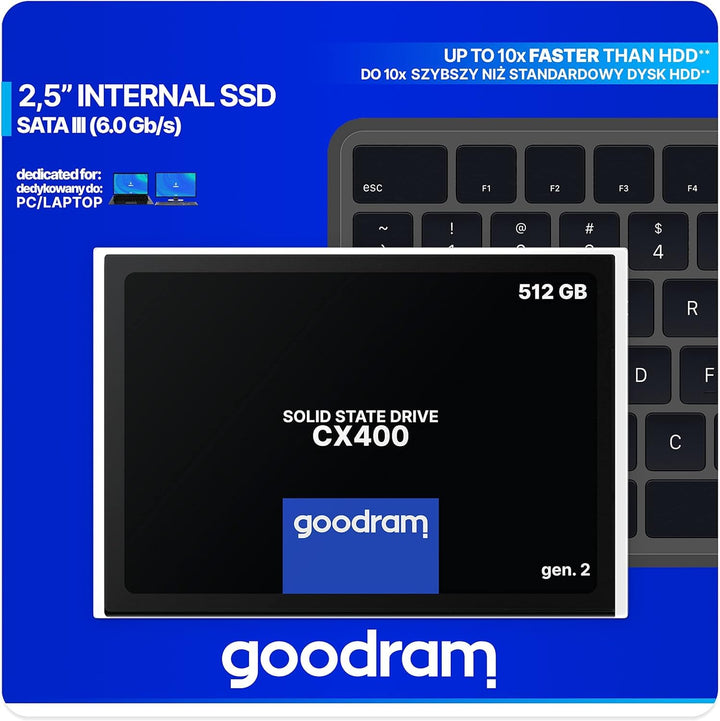GoodRam CX400 gen.2 2.5 512 GB Serial ATA III 3D TLC NAND 512GB, 512GB