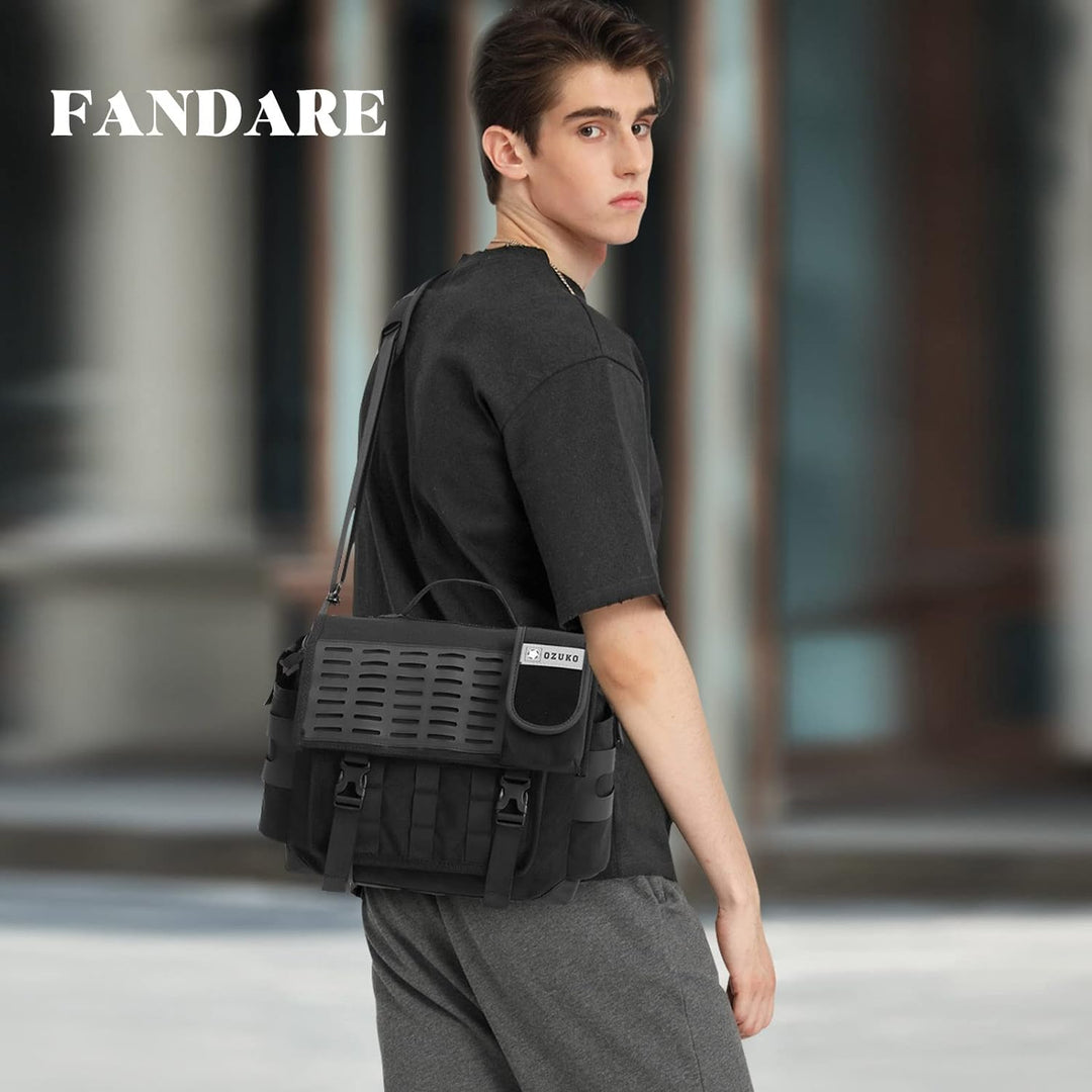 FANDARE Umhängetasche Herren Arbeitstasche Aktentasche Tragetasche Junge Schultertasche Männer Lapto