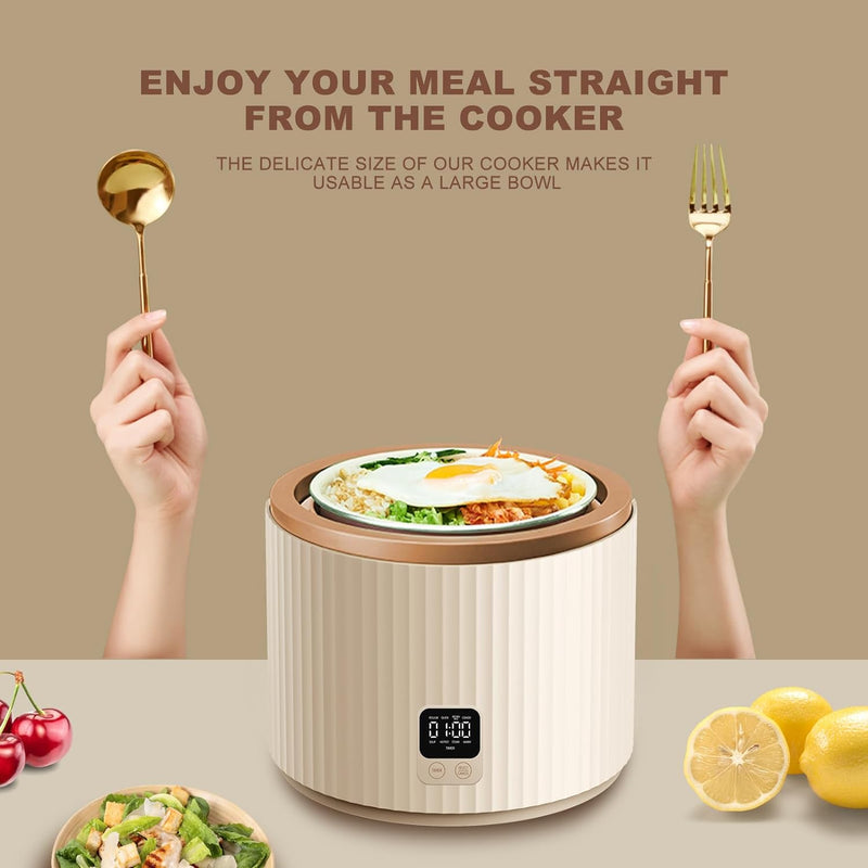 TOKIT Reiskocher Klein Pro 1,5L Mini aber Multifunktionen mit Display-Touch-Taste für 1-3 Personen K