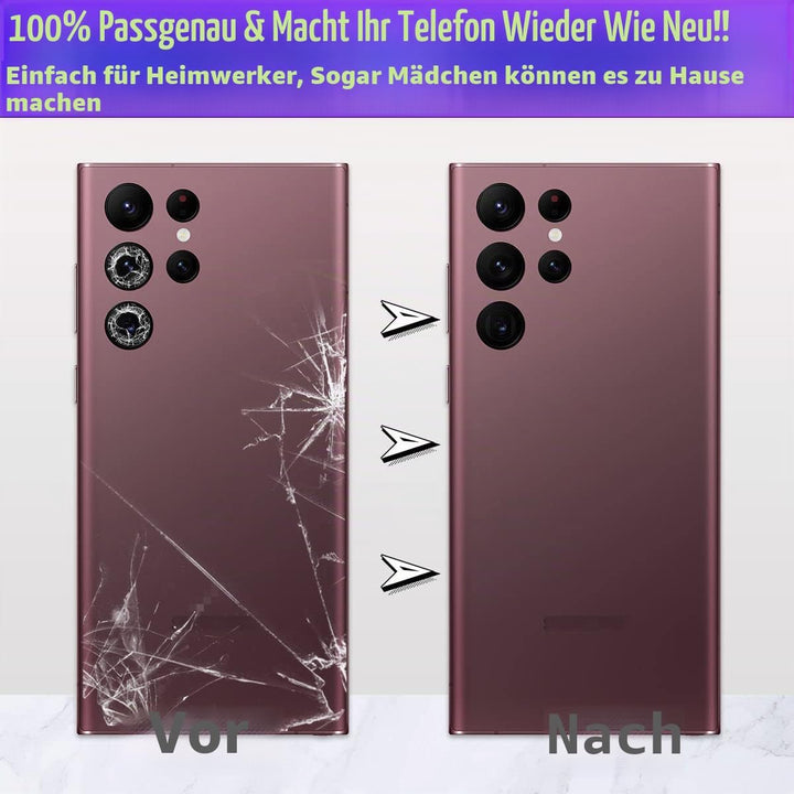 LUVSS Akkudeckel Kompatibel für Samsung Galaxy S22 Ultra 6.8 inches Rückseite Glas Deckel Original B