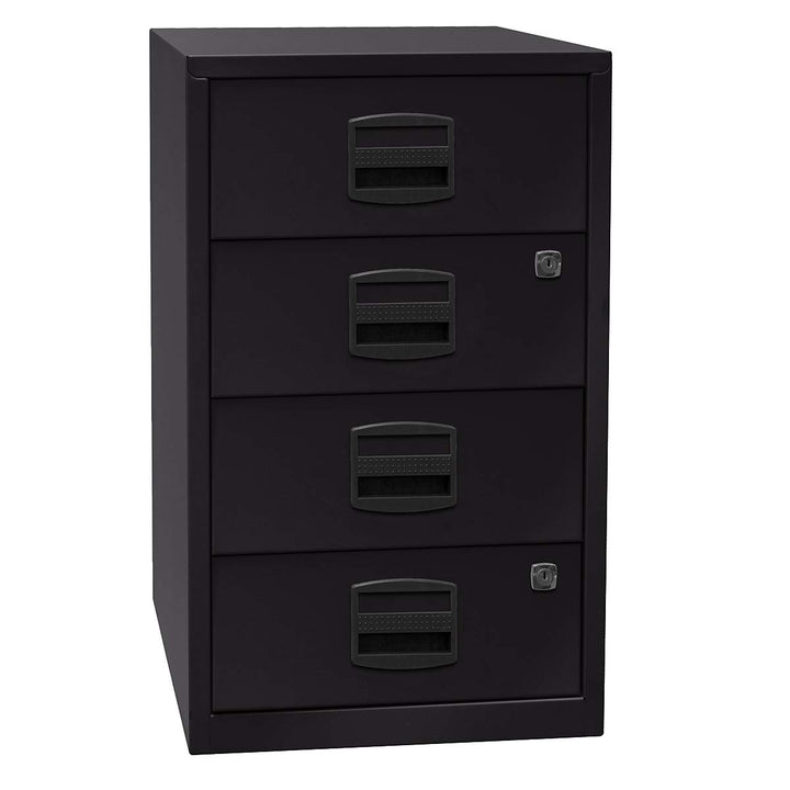 Bisley Home Beistellschrank PFA, 4 Universalschubladen, Metall, 633 Schwarz, 40 x 41.3 x 67.2 cm, 63