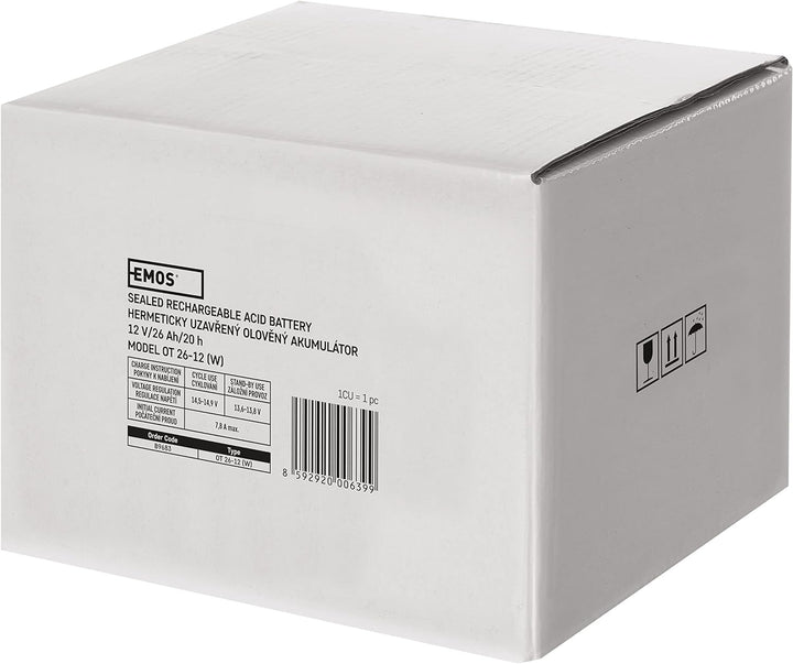 EMOS Wartungsfreier Bleiakku/Bleiakkumulator für Fischer, Gefahrmeldeanlagen, Brandmeldetechnik, USV