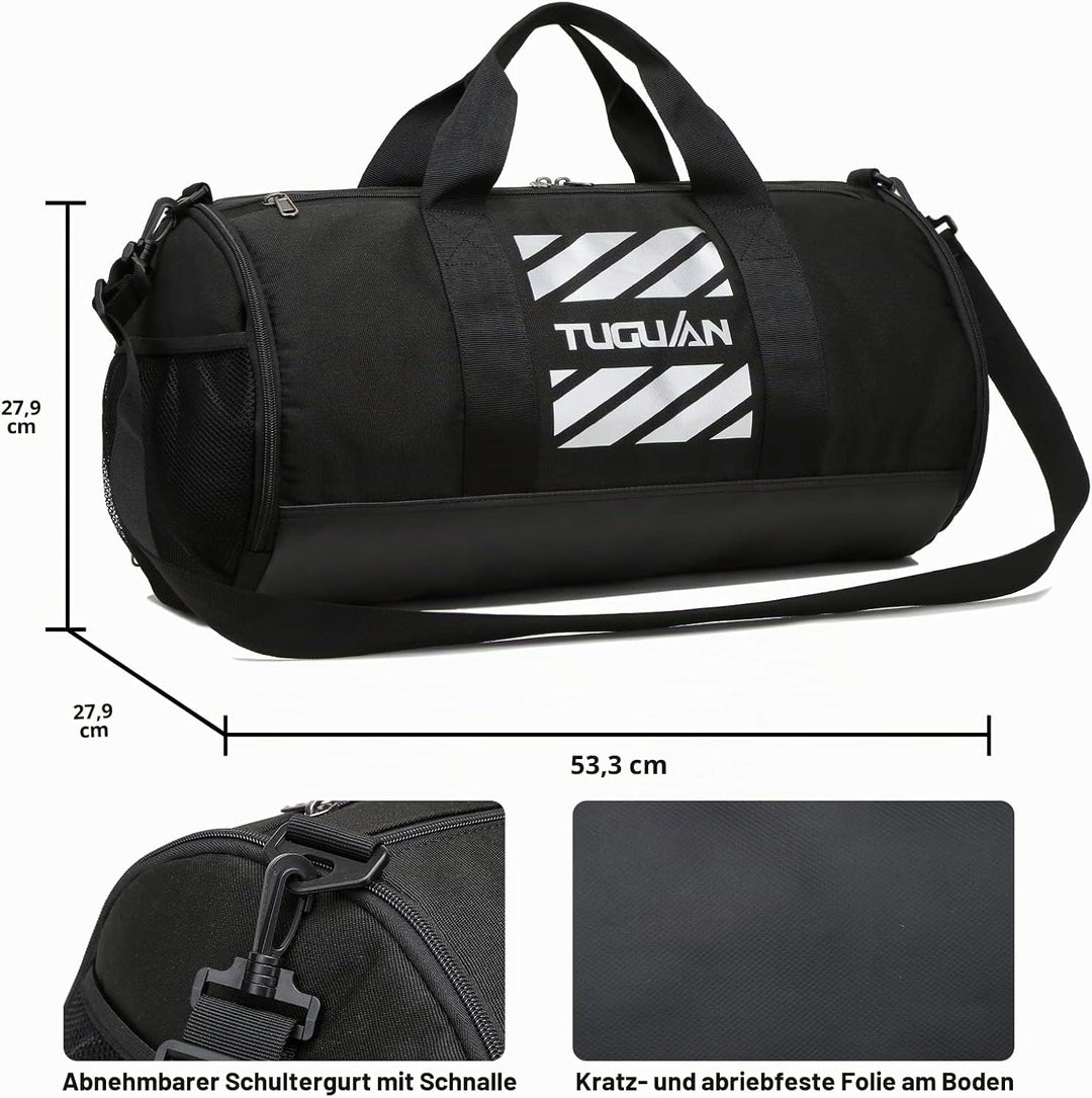 TUGUAN 40L Sporttasche Herren Basketball Trainingstasche mit Schuhfach, Ballfach & Nassfach Wochen R