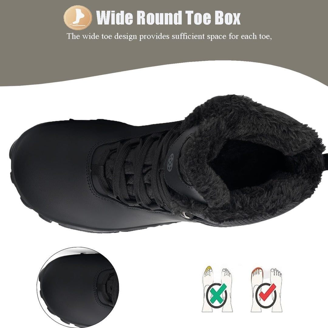 Sisttke Barfussschuhe Herren Damen Winter Gefüttert Wasserdicht Winterschuhe Outdoor rutschfeste Sch