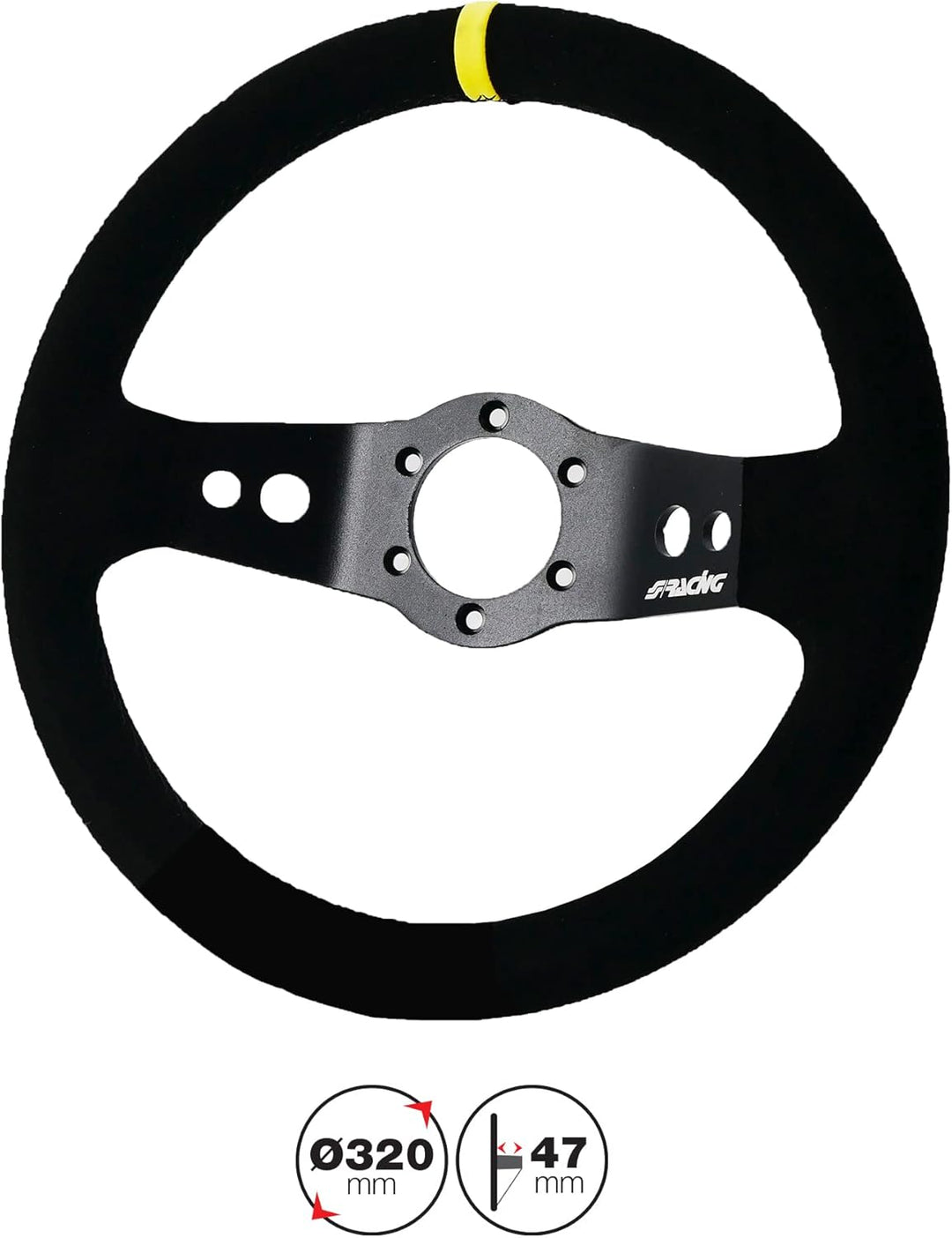 Simoni Racing Universal Lenkrad Rally - Schwarz Suède - Durchmesser 320mm