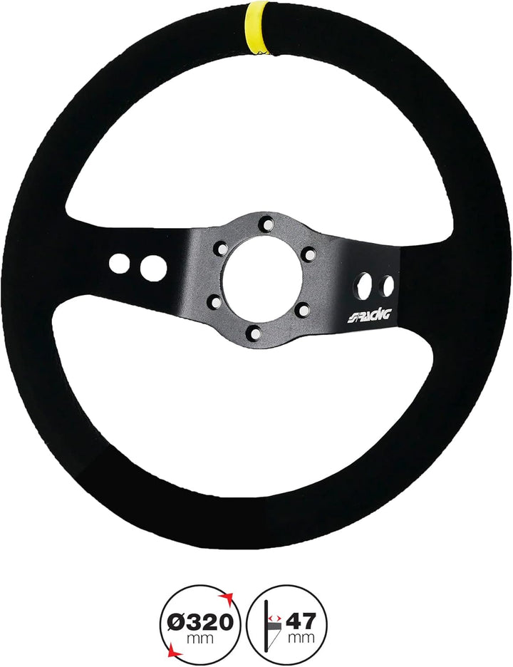 Simoni Racing Universal Lenkrad Rally - Schwarz Suède - Durchmesser 320mm