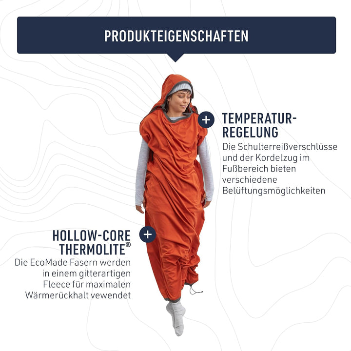 Sea to Summit Reactor Isolierte Schlafsackeinlage Kompaktes Fleece (78 x 31,5 cm), Kompaktes Fleece