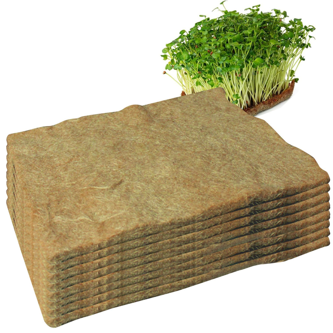 8 Stück Hanfmatten für den Anbau von Microgreens, 25, 4 x 50, 8 cm, Microgreens-Anbauset, Jutematte,