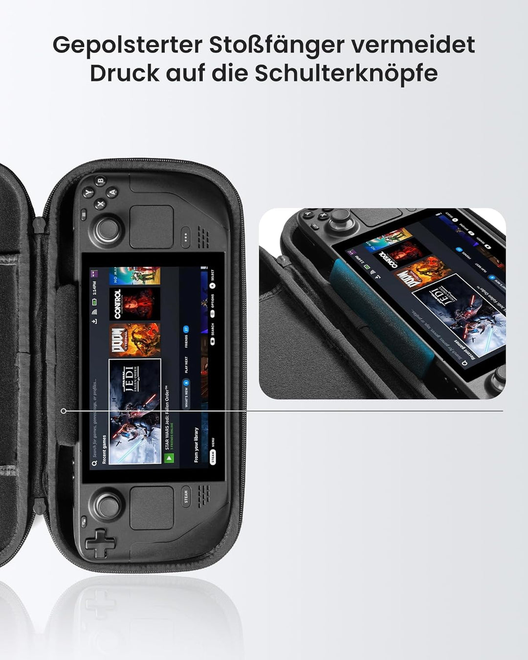 tomtoc Slim Tasche Kompatibel mit Steam Deck / Steam Deck OLED, Rundumschutz Case Hülle für Reise, U