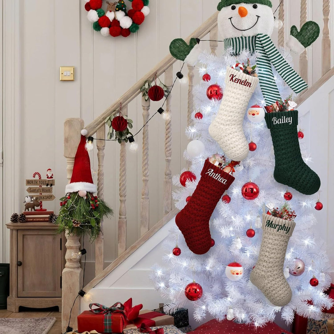 NIBESSER Weihnachtsstrumpf Personalisiert Nikolausstrumpf mit Benutzerdefinierte Namen 18” Grosser g