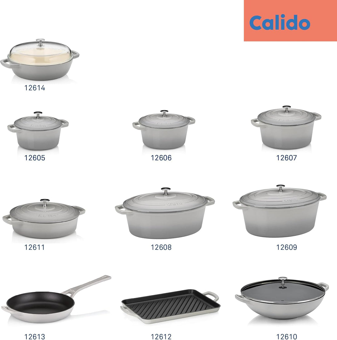 kela Grillplatte Induktion 35 x 25 cm CALIDO, Grillplatte Gusseisen emailliert für den Herd, hitzebe