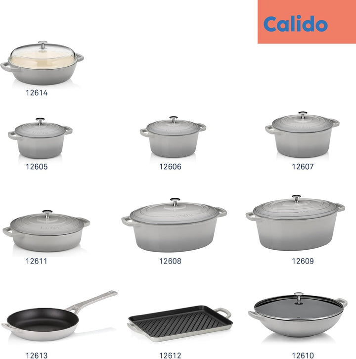 kela Grillplatte Induktion 35 x 25 cm CALIDO, Grillplatte Gusseisen emailliert für den Herd, hitzebe