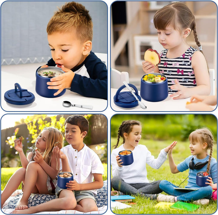 Itslife Thermobehälter für Essen 420ml, Warmhaltebehälter Essen Edelstahl mit Schnallendeckel und Lö