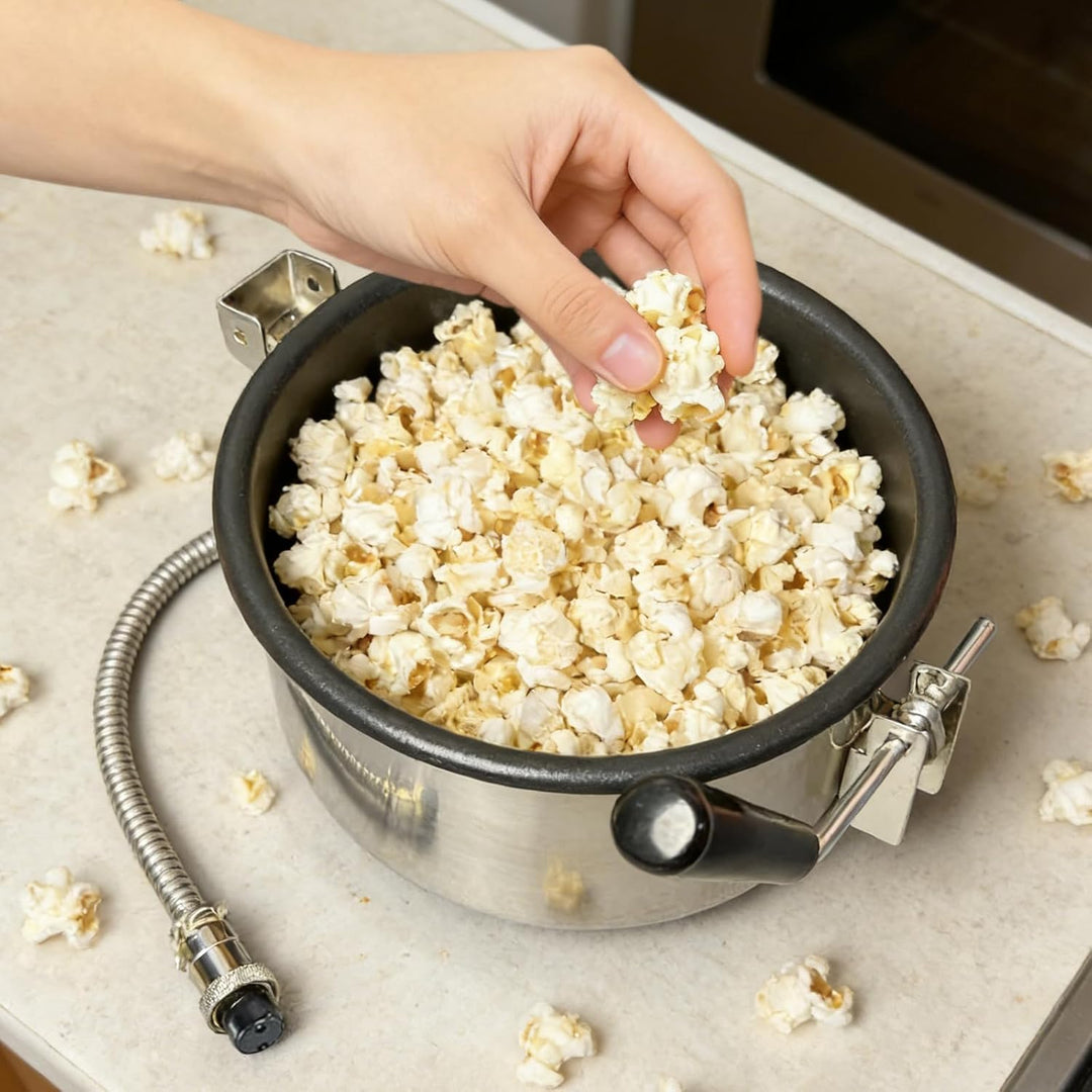 Heissluft Popcornmaschine Zubehör, Popcorntopf 2 Holes-15mm Elektrische Handgekurbelte Popcorn-Herst