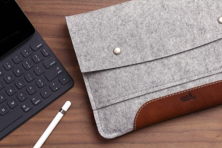 Pack & Smooch Für iPad Pro 10.5"/ iPad 10.2" Hülle Sleeve Case 100% Wollfilz Pflanzlich Gegerbtes Le