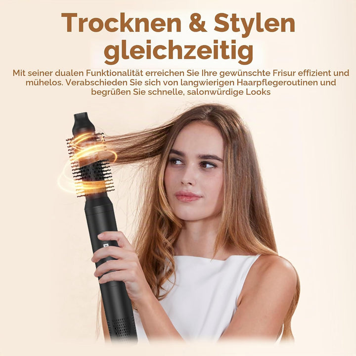Hair Styler Set 110000 U/MIN, Hairstyler 5 in 1, Airbrush 5 in 1 mit Föhn Ionen, Warmluftbürste, Hai