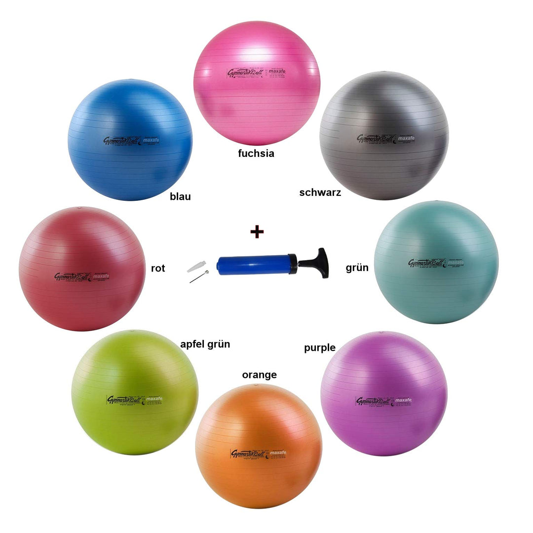 Pezziball MAXAFE Set Gymnastikball + inkl. ATC-Pumpe, Grössen, Pezzi Ball inkl. Ballpumpe purple 65c