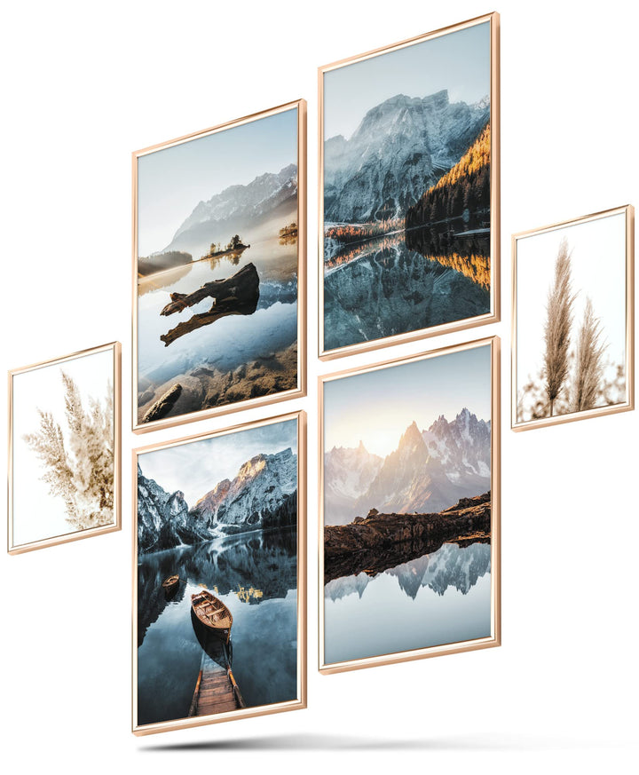 BLCKART Infinity Poster-Set Dreamy Mountains - beidseitig bedruckte Wandbilder - Premium Poster - Bi
