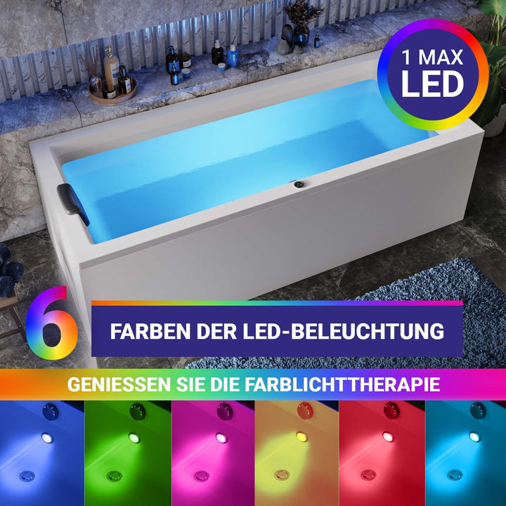 Aquade Acryl Badewanne 190x90 Modell: Ulm - Weiss Badewanne Komplettset 190x90 - Badewannen Mit Wann