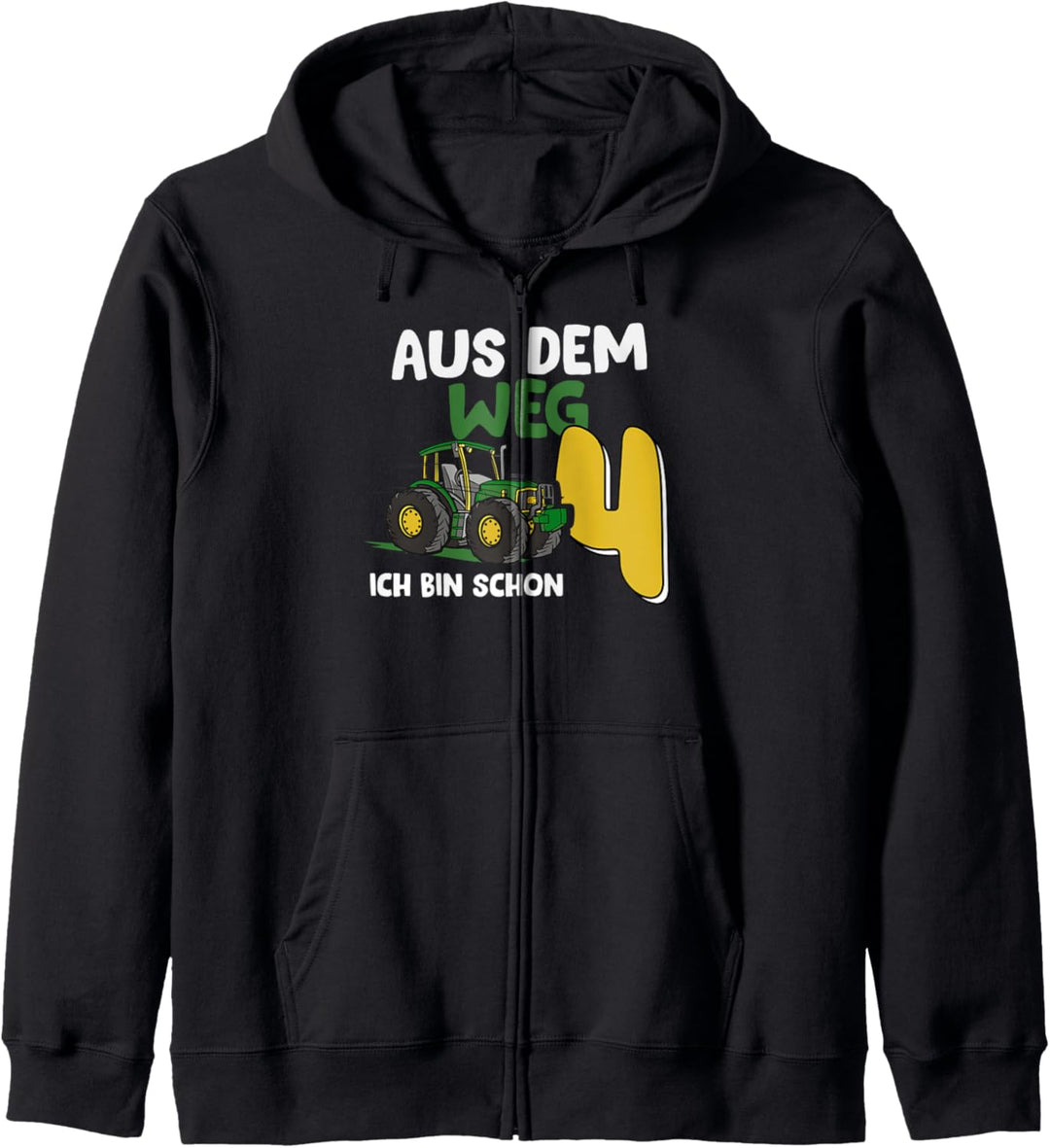 Aus dem Weg, Ich bin 4, Geburtstag Junge, Traktor Motiv Kapuzenjacke