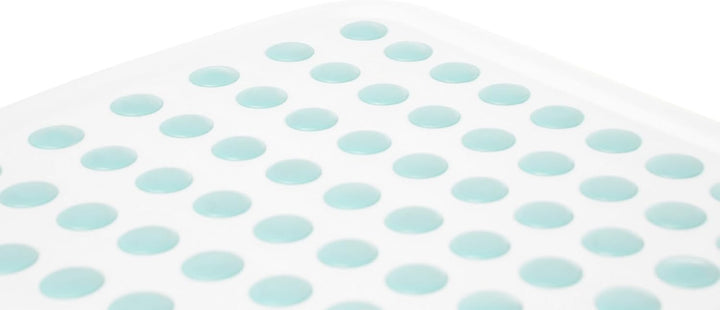 IKEA Kinderhocker FÖRSIKTIG Tritthocker Schemel - 13 cm hoch - weiss/türkis