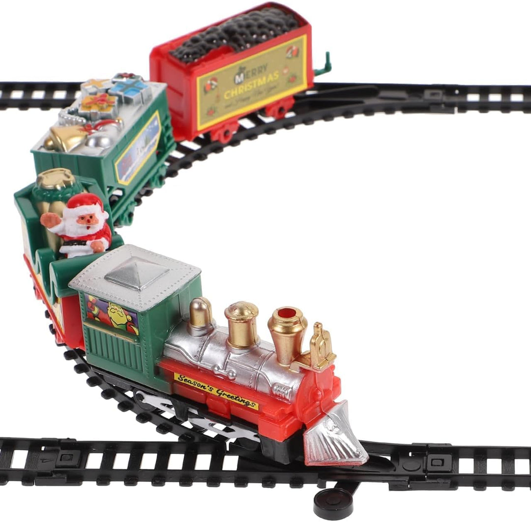 Klassischer Elektrischer Weihnachtszug Set für den Tannenbaum – Spielzeug Eisenbahn mit Weihnachtsma