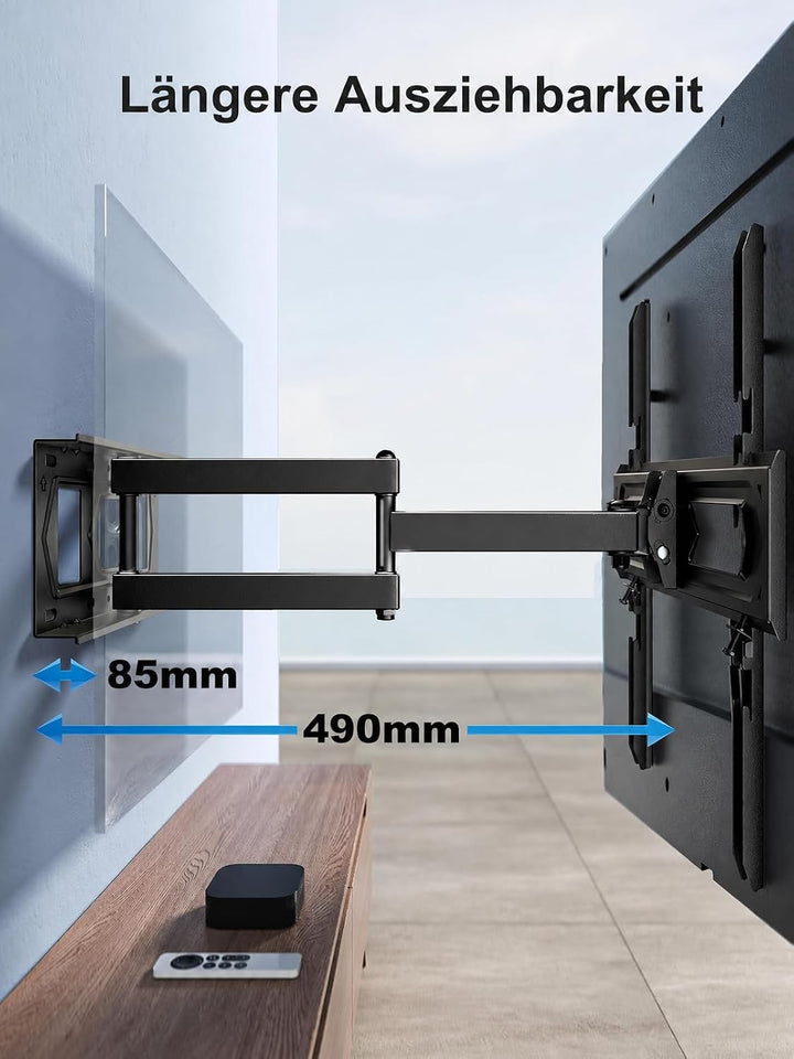 PERLESMITH TV Wandhalterung, Schwenkbare Neigbare TV Halterung für 26-60 Zoll Flach &amp; Curved Fernseh
