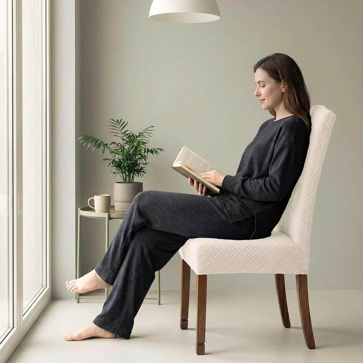 KELUINA Stretch wasserdichte Jacquard mit langem Gitter Esszimmer Stuhlhussen Home Decor, Stuhlhusse